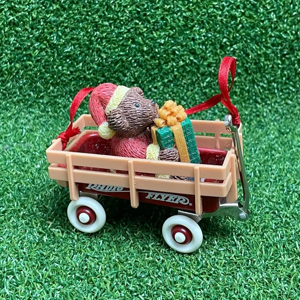 Vintage Radio Flyer Bear Christmas Tree Ornament